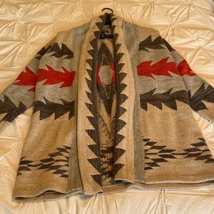 Ralph Lauren Southwestern Beige and Gray cardigan 1X